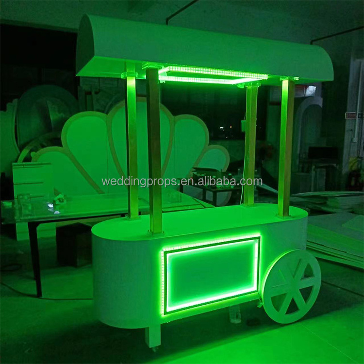 Hot Sale Modern  Candy Cart Party Cart on Wheels for Birthdays and Weddings LED lighting sweet trolley