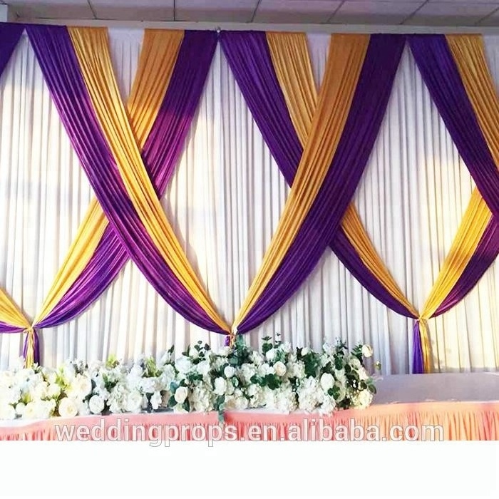 Wedding New Style Backdrop Frames Ice Silk Fabric Curtain Drapery for wedding background