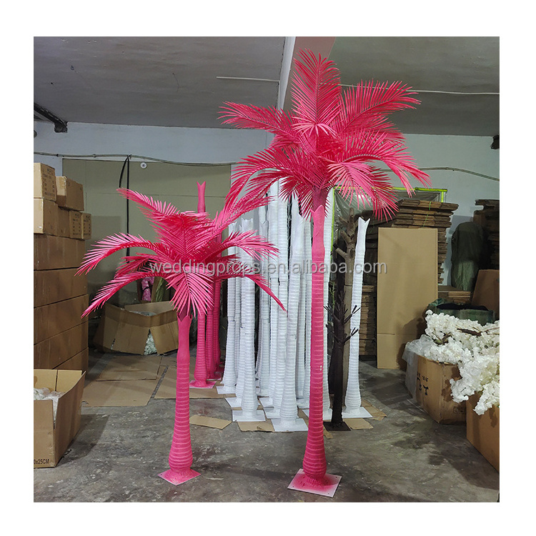 artificial hot pink palm trees Customized handmade blossom branches tree palm trees for wedding event decoration