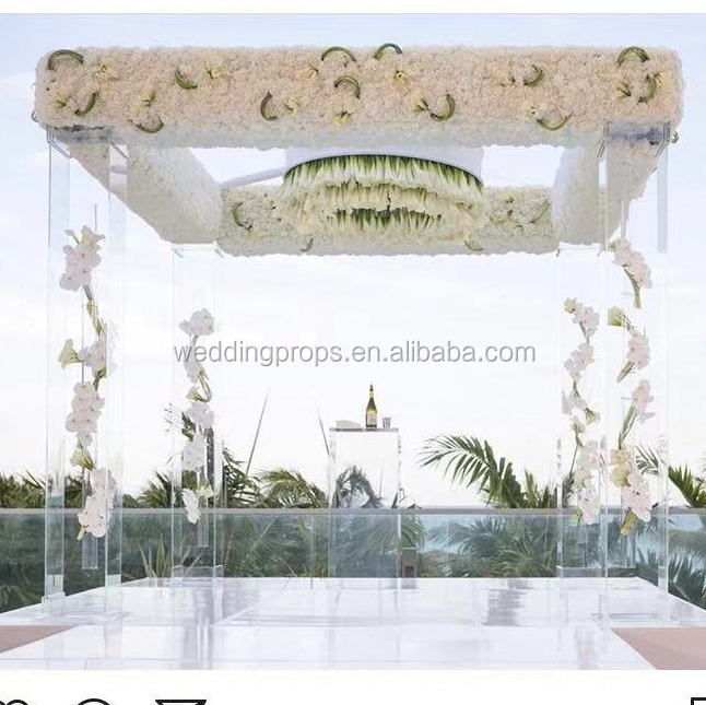 Wedding decoration flower chuppah Clear acrylic canopy gazebo