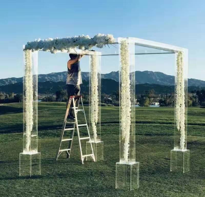 Wedding decoration flower chuppah Clear acrylic canopy gazebo