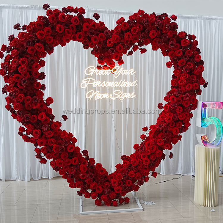 Artificial Rose Flower Row Arch Set for Wedding Decoration Outdoor Event Party Backdrop Decor Table Centerpiece