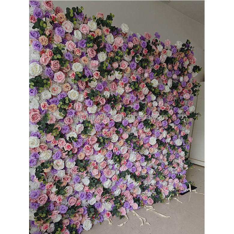 3d 5d pink artificial floral backdrop flower wall event decoration for wedding event decoration