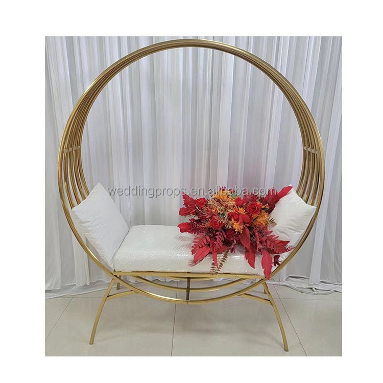 Loveseat Wholesale Royal Luxury Wedding Gold Birdcage King Throne Chairs For Wedding Decoration