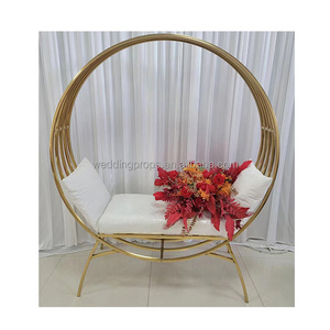 Loveseat Wholesale Royal Luxury Wedding Gold Birdcage King Throne Chairs For Wedding Decoration