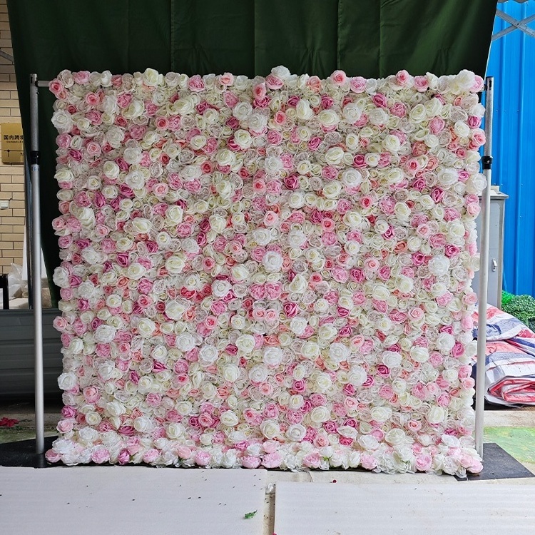 3d 5d pink artificial floral backdrop flower wall event decoration for wedding event decoration