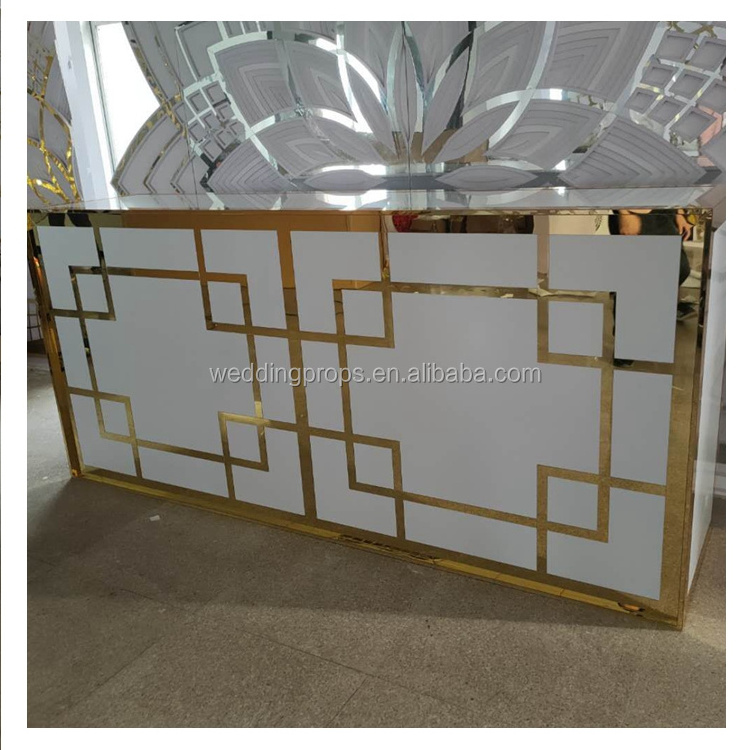 luxury wedding bar club gold silver portable led bar table stainless steel bar counter