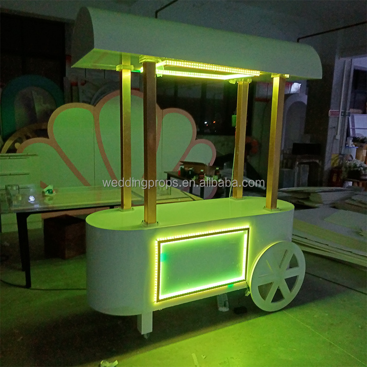 Hot Sale Modern  Candy Cart Party Cart on Wheels for Birthdays and Weddings LED lighting sweet trolley