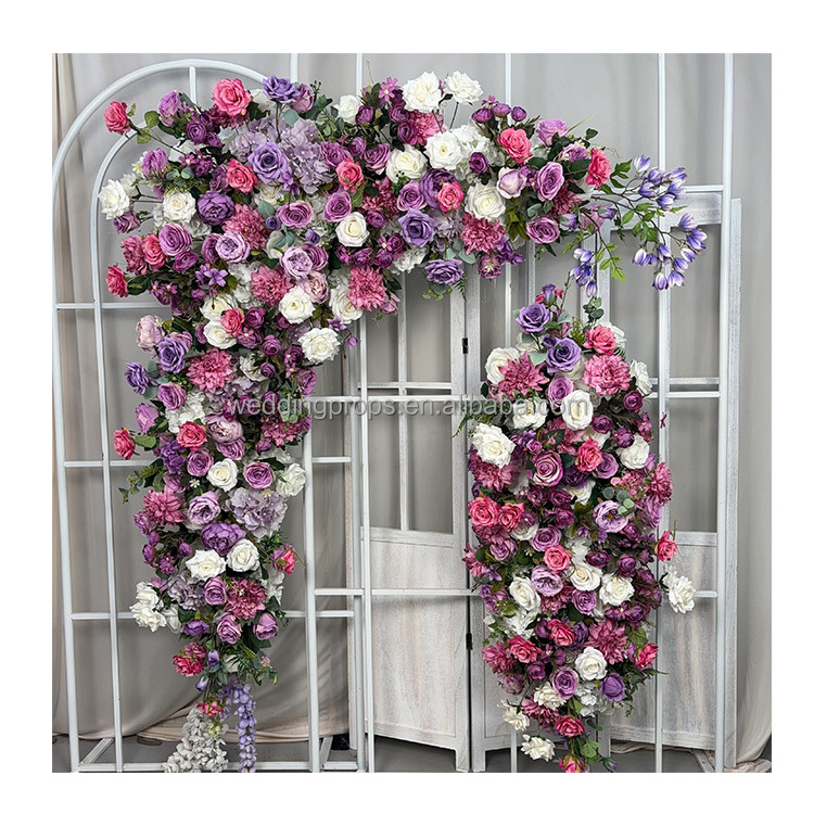 Wholesale Large Flower Arches Piece White Silk Artificial Flower Panel For Wedding Arch