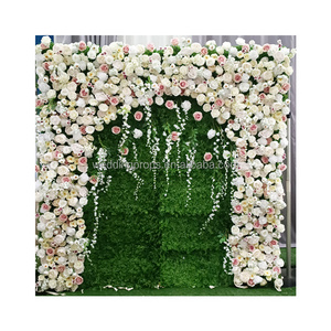 Artificial flower for wall decoration 3d flower wall backdrop custom wholesale price artificial silk flower wall