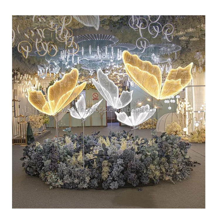 Wholesale Large Butterfly White Warm White led Light Wedding Lighted Butterfly For Wedding Event Decorations