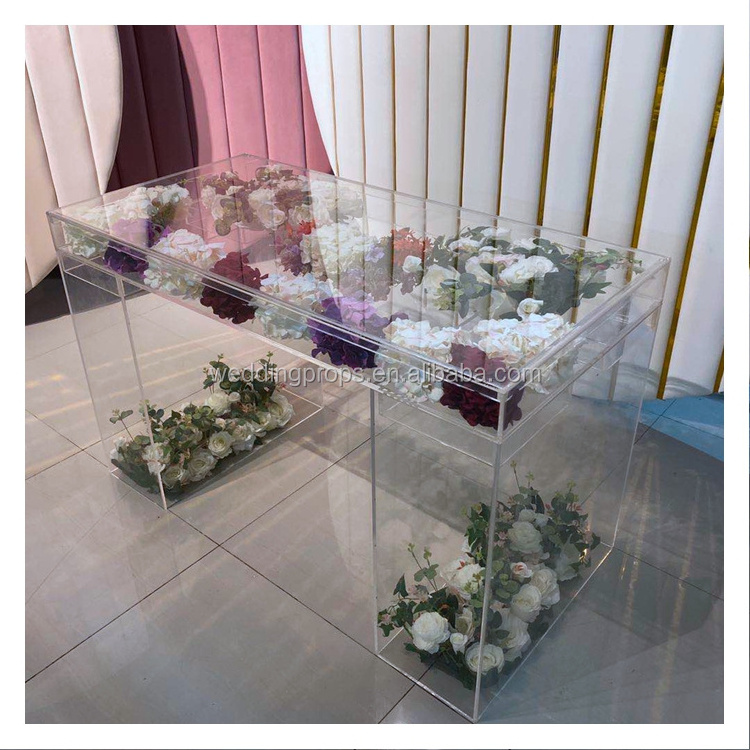 Factory Price Square Banquet Clear Acrylic Table Wedding Table