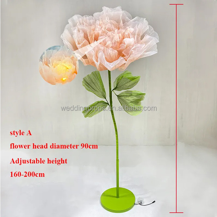 Wedding Decoration Artificial Flowers Leaf Automatic Opening and Closing Artificial Giant Flowers