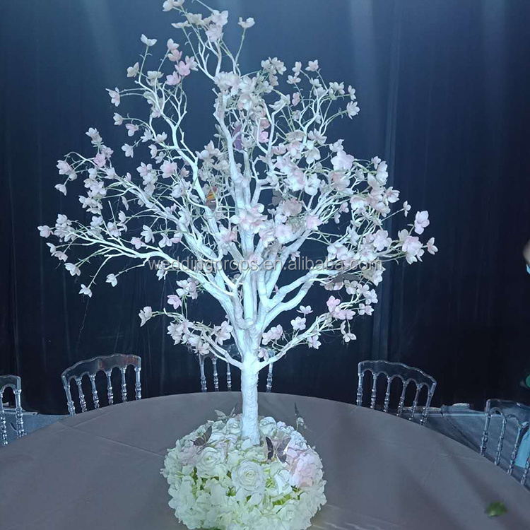 Small Led White Plastic Cherry Blossom Tree Centerpiece Artificial