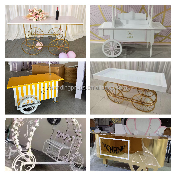 2024 Latest Models Iron Metal Carriage Cart Wedding Decoration Cinderella Pumpkin carriage For Wedding