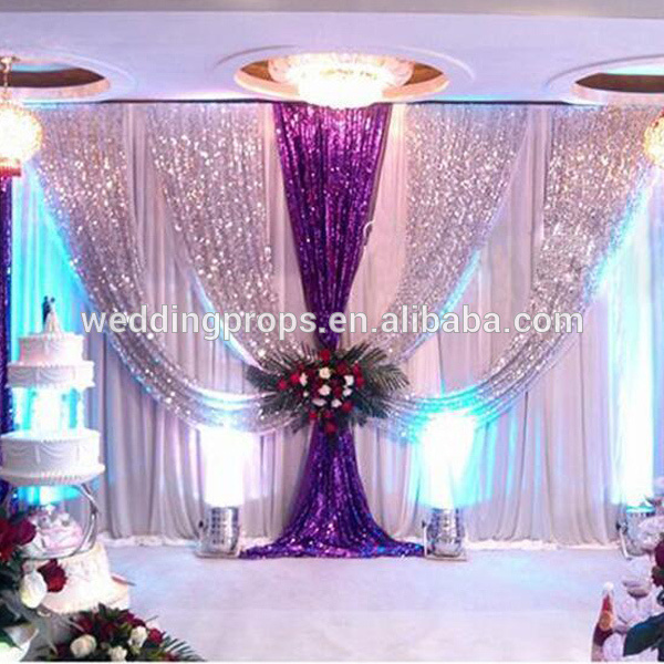 Wedding New Style Backdrop Frames Ice Silk Fabric Curtain Drapery for wedding background