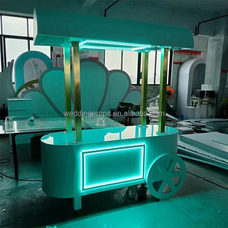 Hot Sale Modern  Candy Cart Party Cart on Wheels for Birthdays and Weddings LED lighting sweet trolley