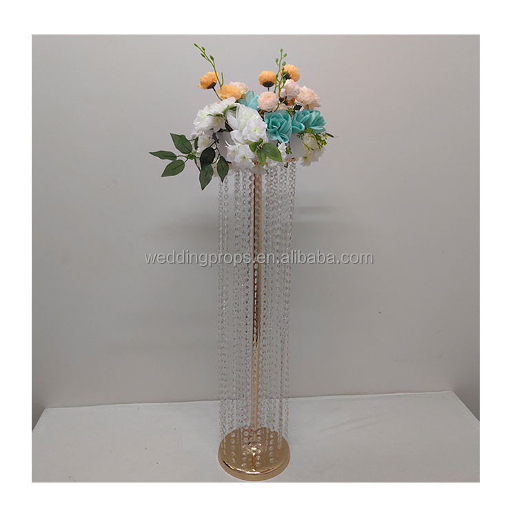 Wedding Decorative Gold Black Flower Metal Design Stand Wedding Table Centerpieces For Table Decoration