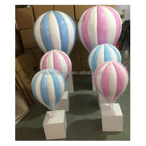 colorful fiberglass hot air balloon decoration floor window opening sculpture wedding decoration pieces