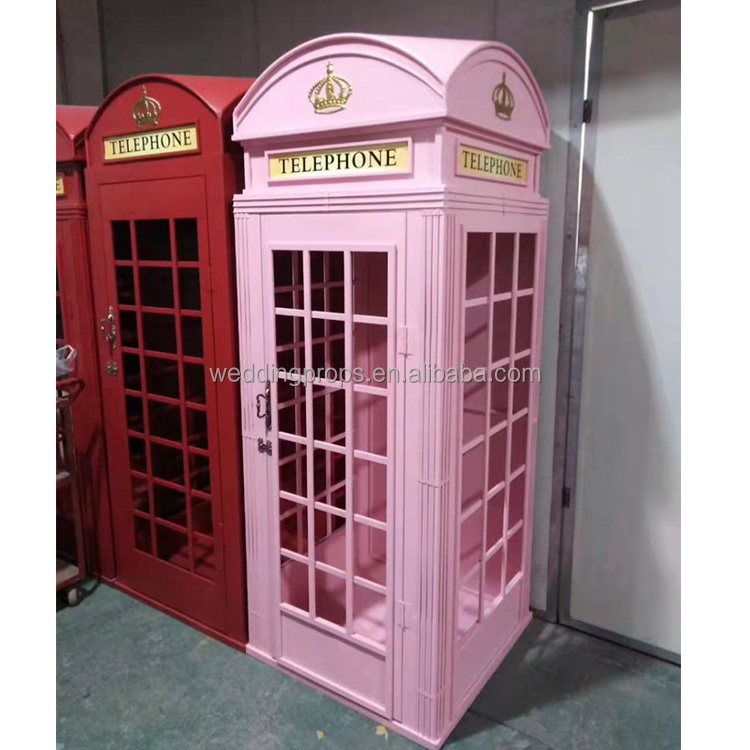 Hot sale Black London Telephone Booth model for outdoor decoration