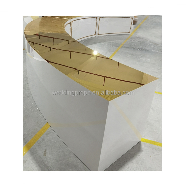 Mirror illuminated arch table counter bar high cocktail bar for wedding events party