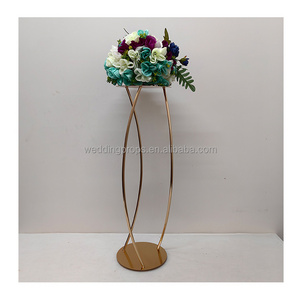 Wedding Decorative Gold Black Flower Metal Design Stand Wedding Table Centerpieces For Table Decoration