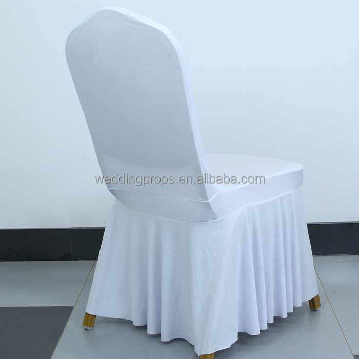 Cheap church wedding chair cover in white ruffled chair cover