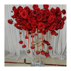 new design red flower stand walkway centerpiece table stand flower for wedding and event decoration