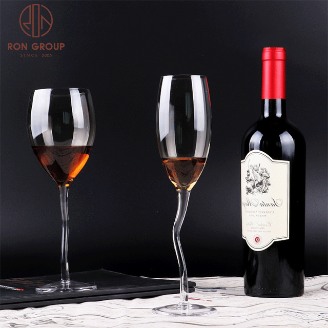 high quality unbreakable gold rim clear wine glasses for hotel wedding party