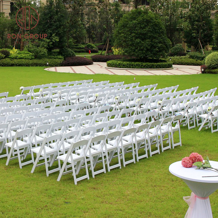 Wedding Party Event Garden Furniture Manufacturer Supplies Outdoor Folding White Plastic Chair Lightweight Foldable Resin Chairs