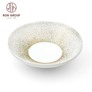 New design eco friendly gradient porcelain tableware soup rice Nordic vintage restaurant banquet white bowl set ceramic