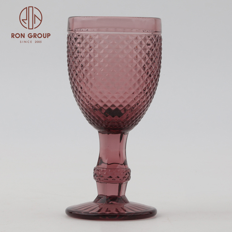 Wholesale Custom Logo 50ml Wedding Banquet Party Drinkware Vintage Shot Glasses Red Wine Liquor Champagne Glass Cup Amber Goblet