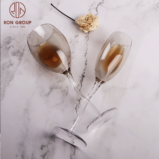 high quality unbreakable gold rim clear wine glasses for hotel wedding party