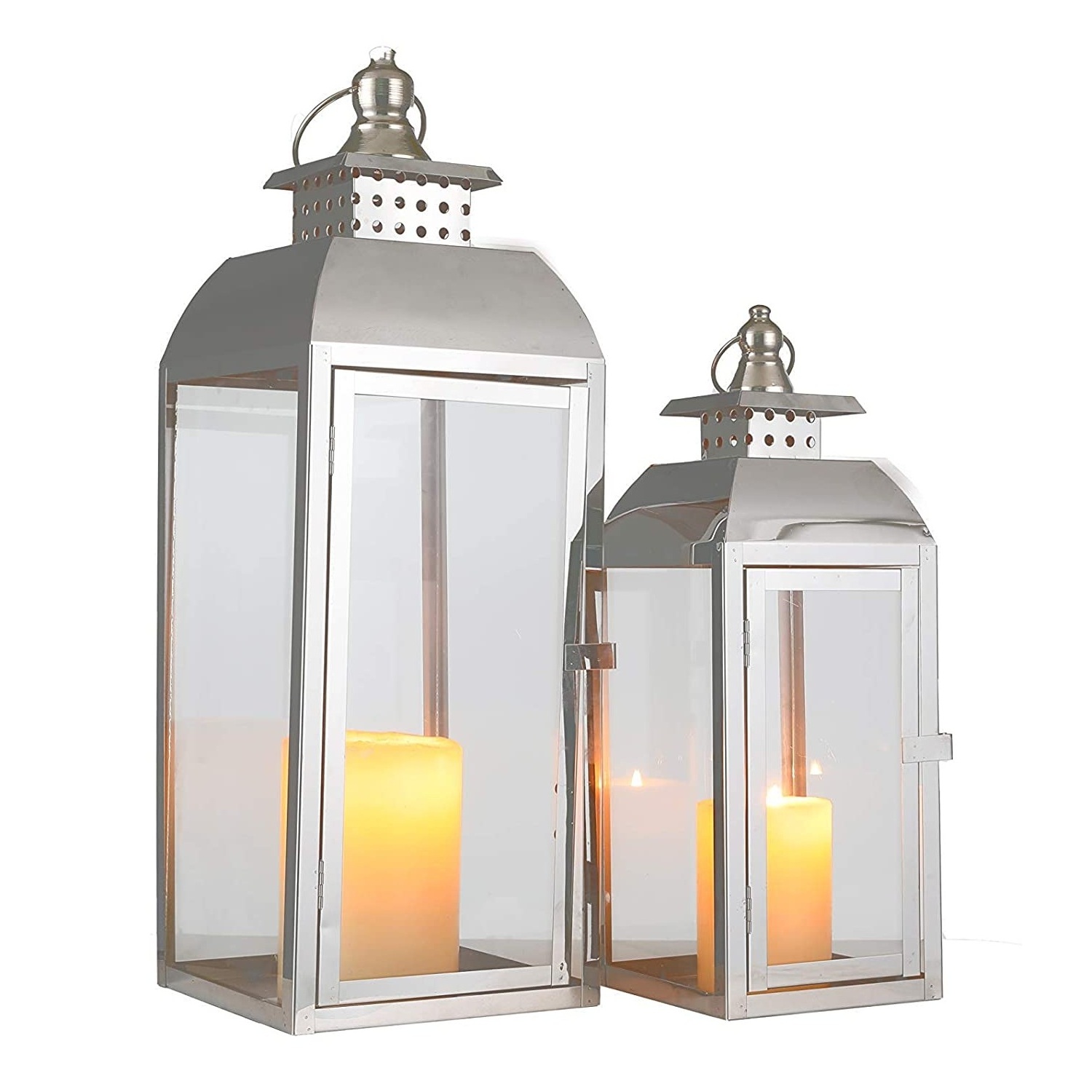 Set Of Three Stainless Steel Lantern Nice Quality handmade Candle Holder Hot Selling Tabletop fancy New Metal Lantern