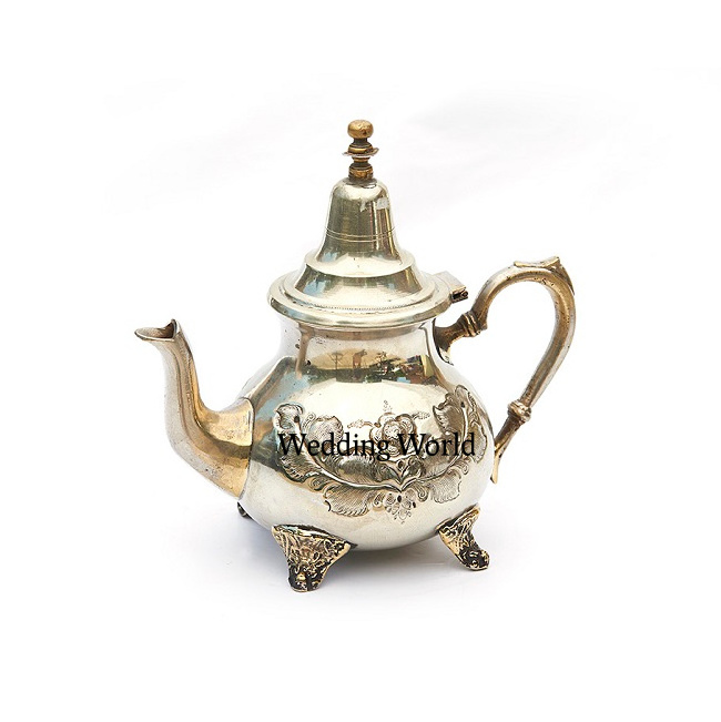 Handmade Brass Moroccan Teapot With Gold Finishing  Modern Style Indian  Brass Coffee & Tea Pot Manufacturer From India