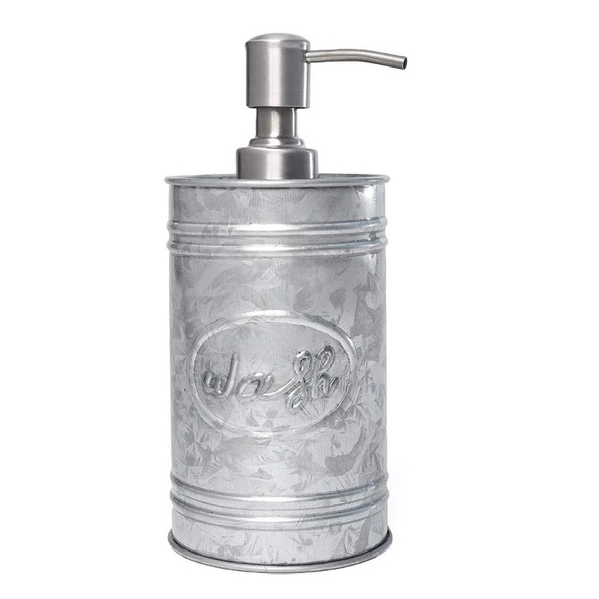 Galvanized Soap Dispenser Round Shape Bathroom Ware Wholesale Soap Dish Classic Stylish Wholesale Vintage Soap Dispenser