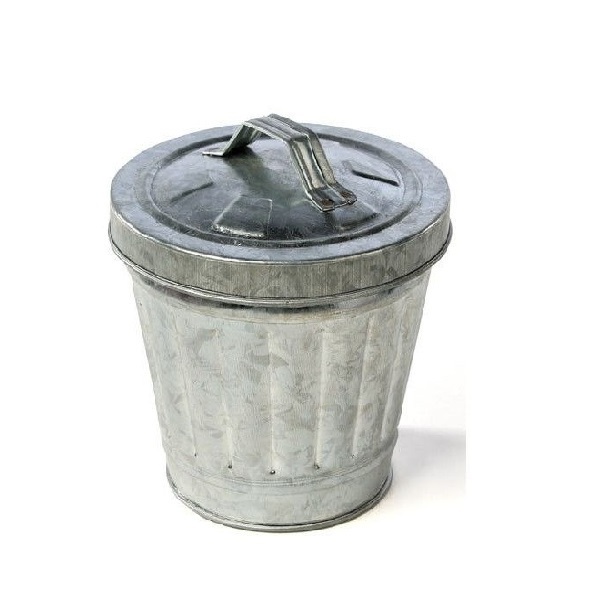 Black Powder Coated Galvanized Trash Bin Premium Quality Handmade Trash Can Classic Stylish Wholesale Decorative Trash Bin