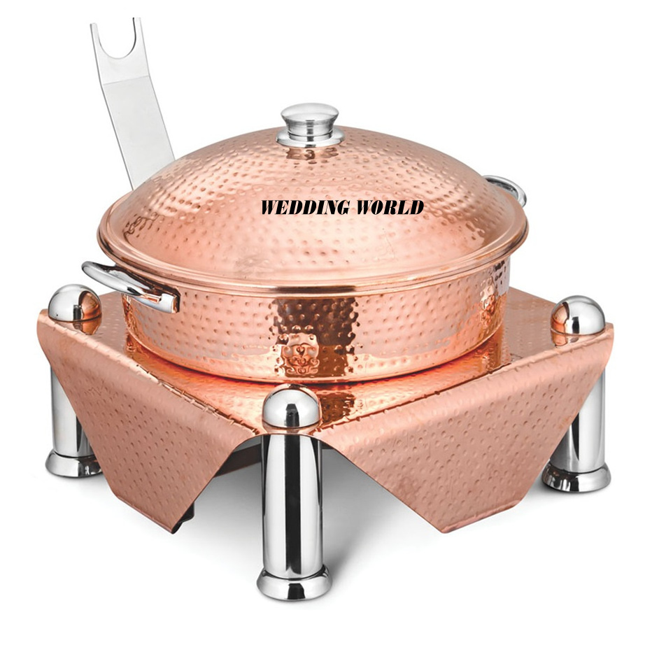 High Quality Copper Chafing Dish Customized Design Hotel Ware Food Warmer Classic Stylish Hot Selling Luxury Copper Food Dish