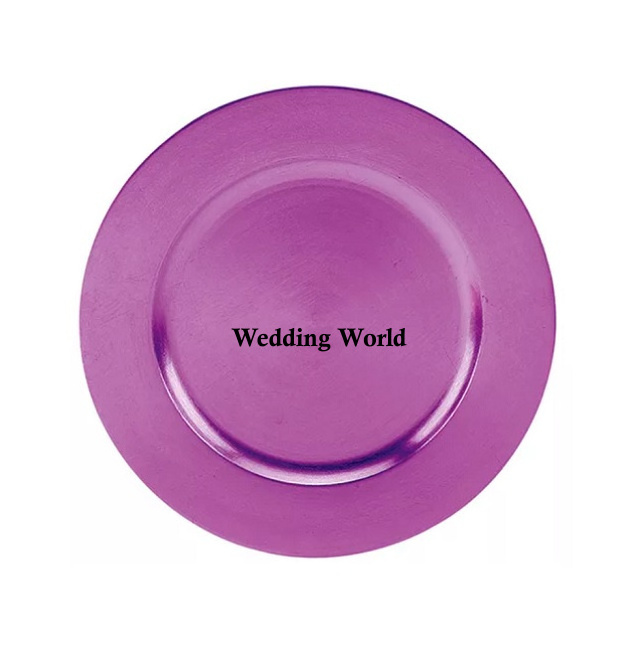 Metal Purple Charger plate Top Quality decorative Handmade Wholesale Under Plate round Shape classic Stylish new Serving Plate