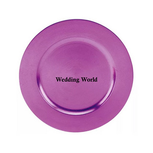 Metal Purple Charger plate Top Quality decorative Handmade Wholesale Under Plate round Shape classic Stylish new Serving Plate