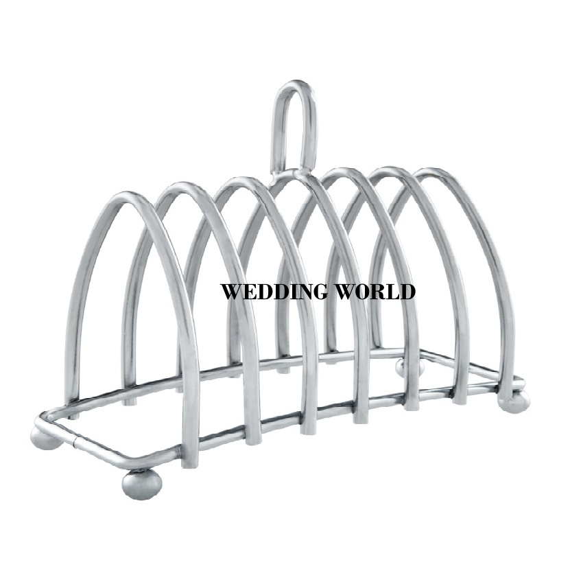 Food Organizer Toast Bread Rack Holder Silver Plated Kitchen Ware Toast Holder Latest Arrival Luxury Metal Bred Holder