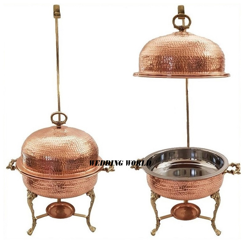 Oval Shape Copper Chafing Dish With Stand Best Quality handmade Food Dish New Arrival Designer Wholesale Metal Food Warmer