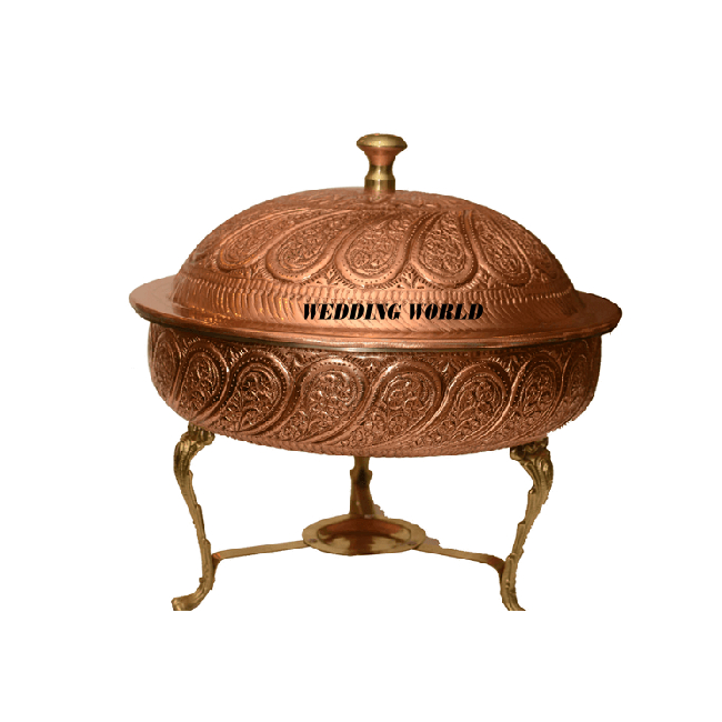 Oval Shape Copper Chafing Dish With Stand Best Quality handmade Food Dish New Arrival Designer Wholesale Metal Food Warmer