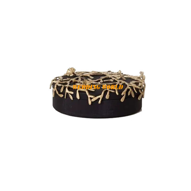 Black Color Round Nut Server Excellent Quality Handmade Designer Chocolate Box Best Selling Classic Stylish fancy Sweet Box