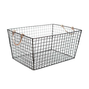 Metal Black Basket With Copper Finished Handle Customized Shape Wholesale Basket Classic Stylish Wholesale metal Basket