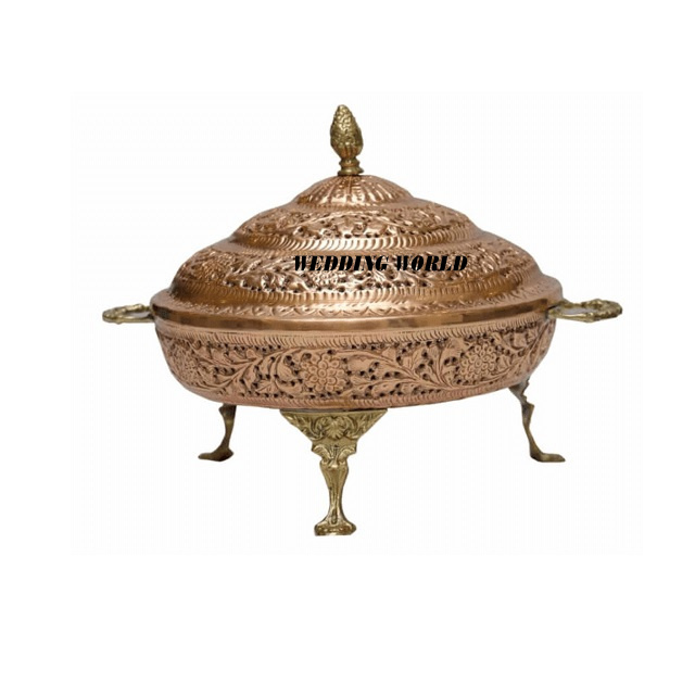 High Quality Copper Chafing Dish Customized Design Hotel Ware Food Warmer Classic Stylish Hot Selling Luxury Copper Food Dish