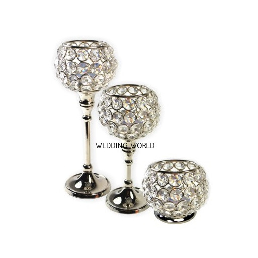 Wedding Decorative Metal Candle Stand High Quality Crystal Beaded Fancy Candle Holder Hot Sale Designer Fancy Candle Pillar