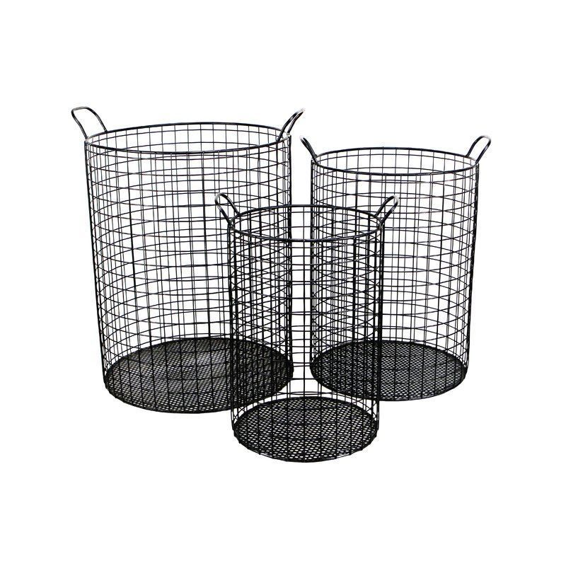 Metal Black Basket With Copper Finished Handle Customized Shape Wholesale Basket Classic Stylish Wholesale metal Basket