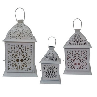 Moroccan Lantern White Color Handmade Fancy Candle Holder fancy Ramadan Decoration Luxury Metal Hanging Lantern