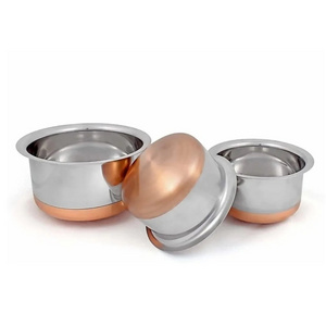 Manufacturer And Exporter of Metal Cooking pot Premium Quality Luxury Food Pot Steel And Copper Finished Vintage Cooking Pot